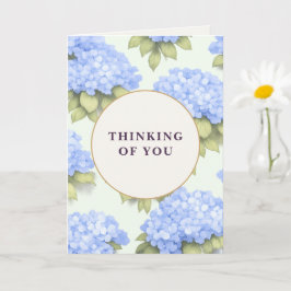Thinking of You Card | Blue Hydrangea Floral Kort