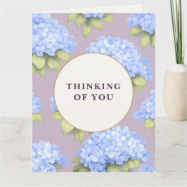 Thinking of You Card | Blue Hydrangea Floral Kort