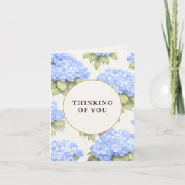 Thinking of You Card | Blue Hydrangea Floral Kort