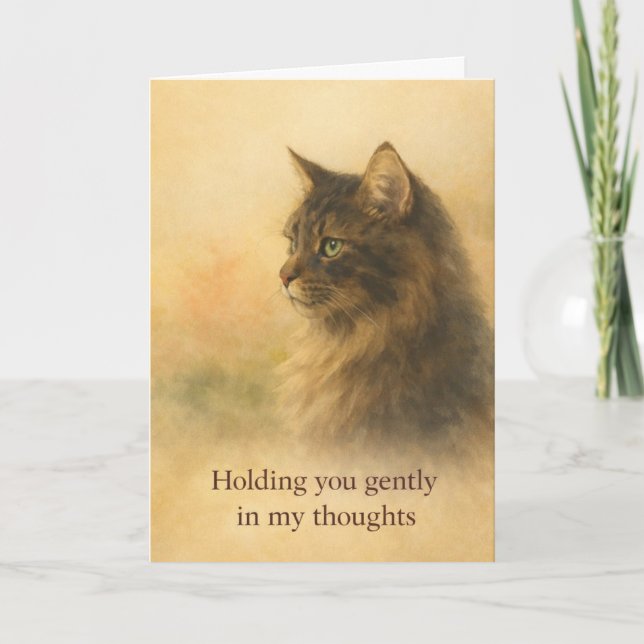 Thinking of You Cat Card | Gentle Support Helgkort (Framsida)