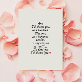Thinking of You Funny Romantic Love Card Julkort