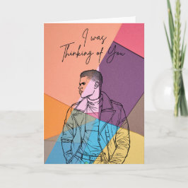 Thinking of You – Modern Artistic Greeting Card Kort