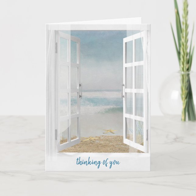 Thinking of You Ocean Window with Starfish Kort (Framsida)