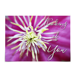 "Thinking of You" Rosa-Lila Clematis-kort Kort