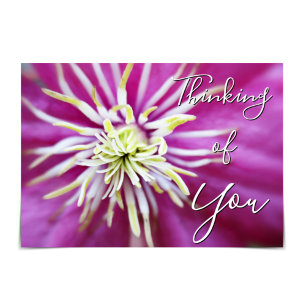 "Thinking of You" Rosa-Lila Clematis-kort Kort