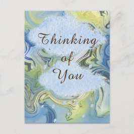 "Thinking You" Regndagen Abstrakt Vatten Vykort