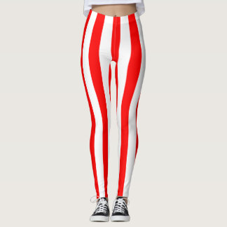  THINNER RED WHITE LODRÄT RAND  LEGGINGS