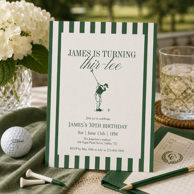 Thir-Tee Golf 30-årsfirande Grön Rand Inbjudningar (Skapare uppladdad)