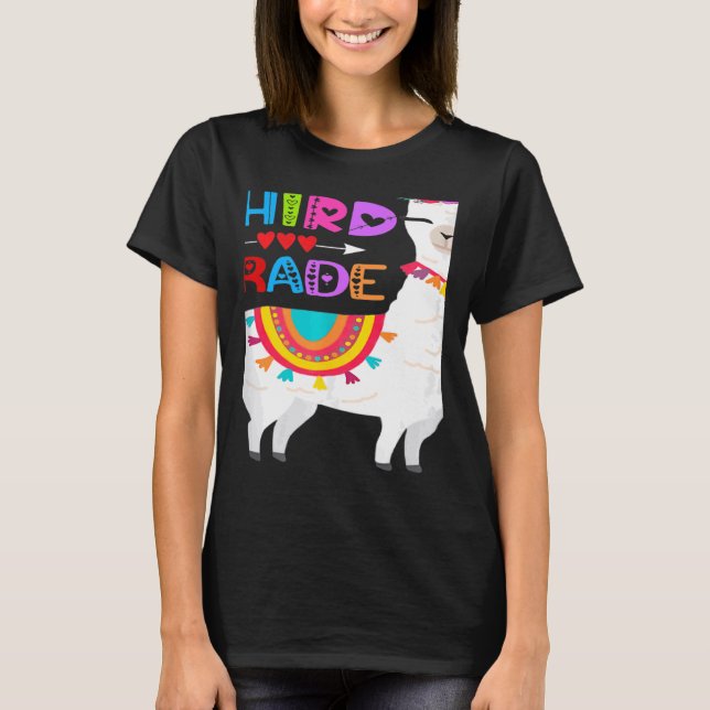 Third 3rd Grade Teacher No Prob Llama First Day Gi T Shirt (Framsida)