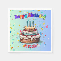 Third Birthday party napkinsStandard Cocktail