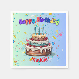 Third Birthday party napkinsStandard Cocktail Pappersservett