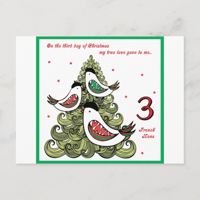 Third Day of Christmas Helg Vykort (Framsida)