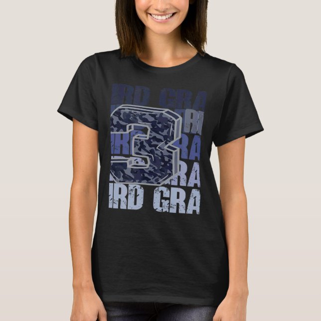 Third Grade 3rd Grader Stacked Leopard for Teacher T Shirt (Framsida)
