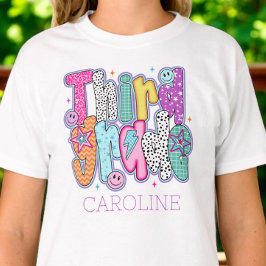 Third Grade First Day of School Coquette Custom T Shirt