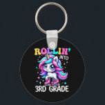 Third Grade Girl Back To School Rollin Unicorn 3rd Nyckelring<br><div class="desc">Third Grade Girl Back To School Rollin Unicorn 3rd Grade</div>