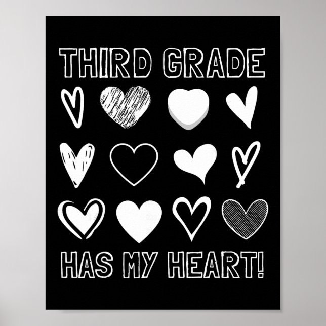 Third Grade Has My Heart 3rd Grade Teacher Valenti Poster (Framsidan)