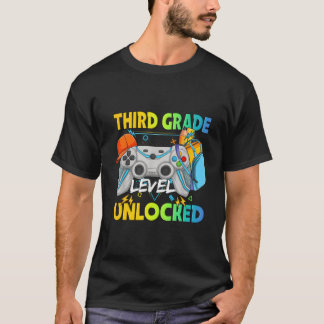 Third Grade Level Unlocked Gamer Back To School T Shirt