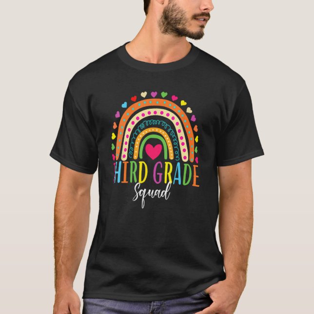 Third Grade Squad Rainbow Back To School Team 3rd  T Shirt (Framsida)