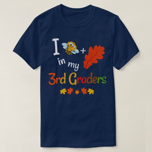 Third Grade Teacher Fall Autumn 3rd Grade Back To  T Shirt (Design framsida)