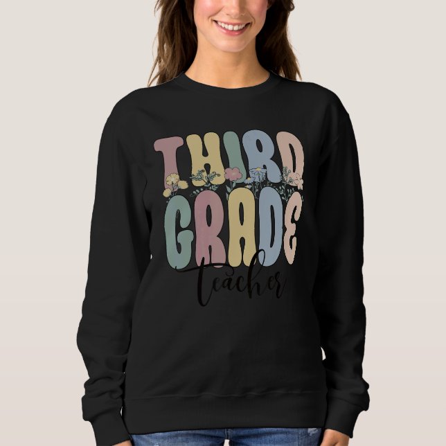 Third Grade Teacher Groovy 3rd Grade Teacher T Shirt (Framsida)