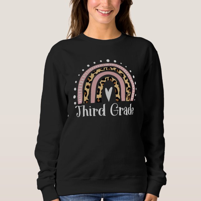 Third Grade Teacher Leopard Rainbow 3rd Grade Teac T Shirt (Framsida)
