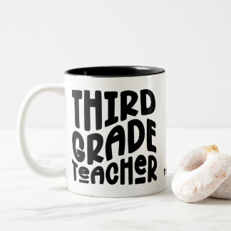 Third Grade Teacher | Minimalist Typography Design Två-Tonad Mugg