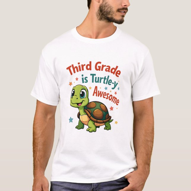 Third grade Turtle-y Awesome 3rd Grade Back to Sch T Shirt (Framsida)