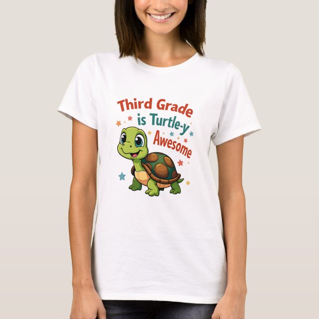 Third grade Turtle-y Awesome 3rd Grade Back to Sch T Shirt (Framsida)
