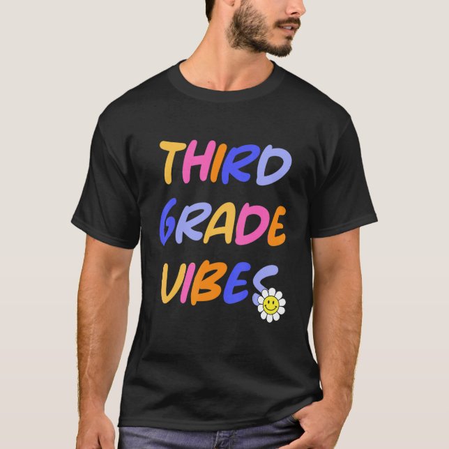 Third Grade Vibes  3rd Grade Team Retro 1st Day of T Shirt (Framsida)