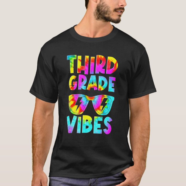 Third Grade Vibes First Day Of 3rd Grade Kids Back T Shirt (Framsida)