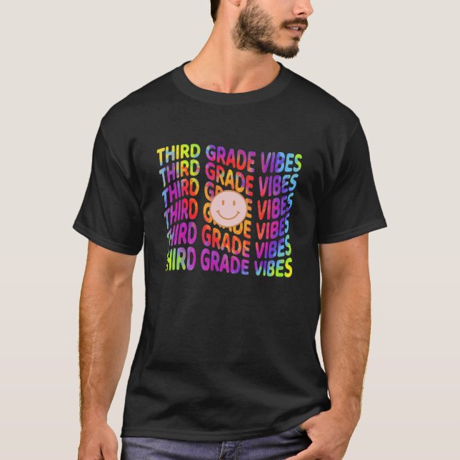 Third Grade Vibes Retro 1st Day Of School 3rd Grad T Shirt (Framsida)