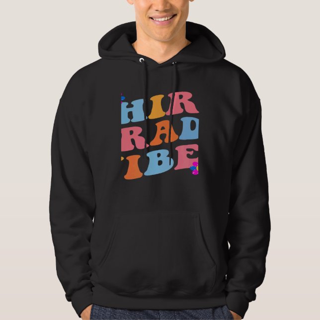 Third Grade Vibes Retro Teacher Kids Women Back to Hoodie (Framsida)