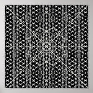 Thirden dimensionerar/blomman av livheliggeometri poster