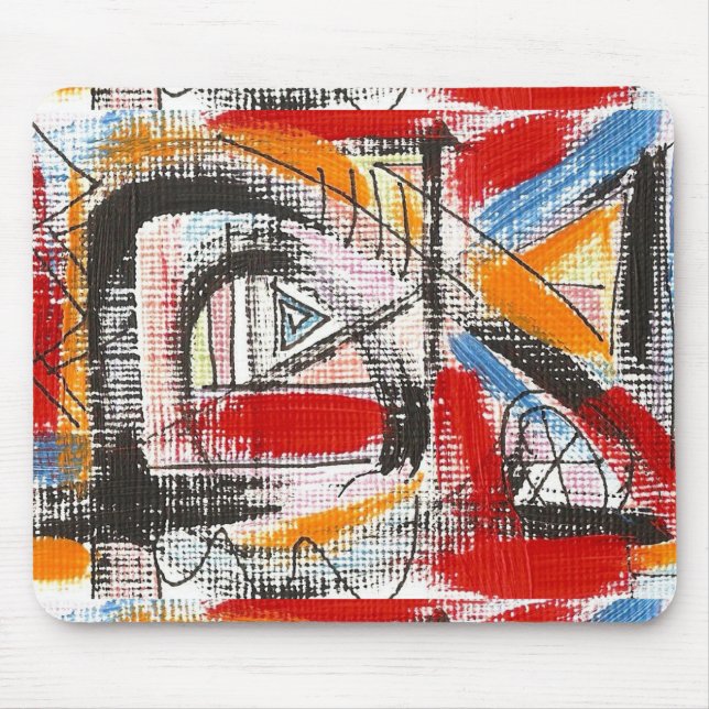 Thirden Öga-Räcker målad abstrakt konst Musmatta (Framsidan)