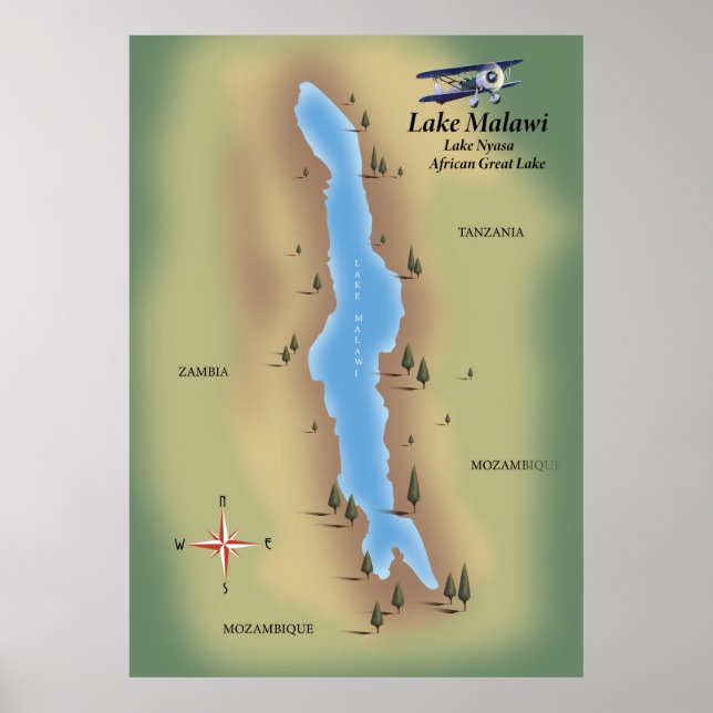 Thirlmere Reservoir Lake District Karta Poster (Framsidan)