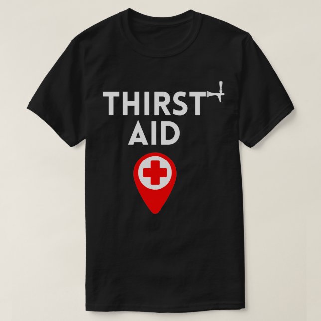 Thirst Aid Funny Bartender Gift Bartending Joke Mi T Shirt (Design framsida)