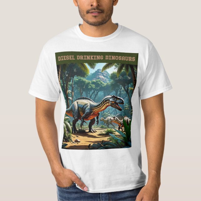 Thirsty Dinosaurs T Shirt (Framsida)