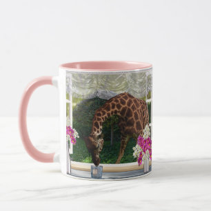 Thirsty Giraffe i mitt fönster. Mugg