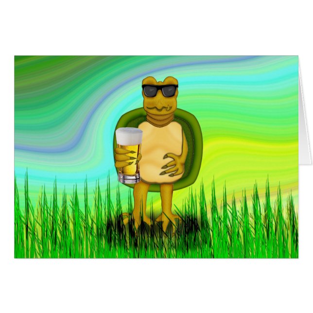 Thirsty Turtle Hälsningskort (Framsidan Horizontal)