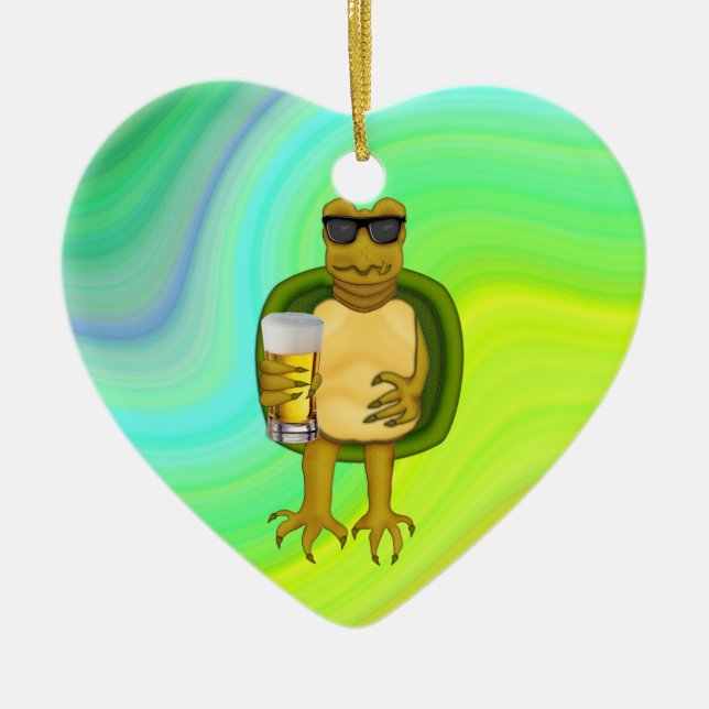 Thirsty Turtle Julgransprydnad Keramik (Framsidan)