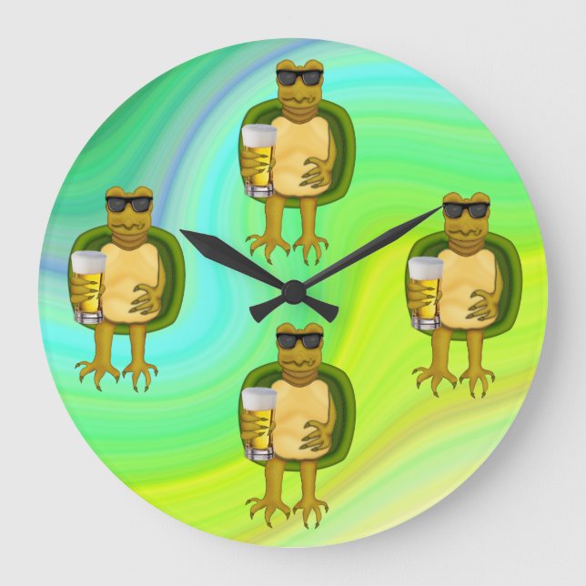 Thirsty Turtle Stor Klocka (Framsida)