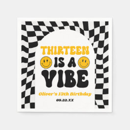 Thirteen Is A Vibe Retro 13th Birthday Party Pappersservett
