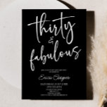 Thirty & Fabulous Minimal 30th Birthday Party Inbjudningar<br><div class="desc">This is a Thirty & Fabulous Minimal Minimalist Black White 30th Birthday Party Invitation!</div>