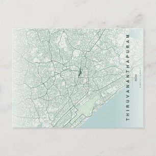 Thiruvananthapuram stads karta Minimal vykort