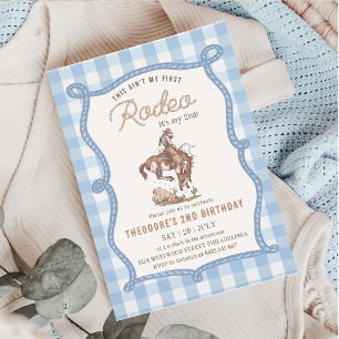 This Ain't My First Rodeo Gingham Inbjudningar