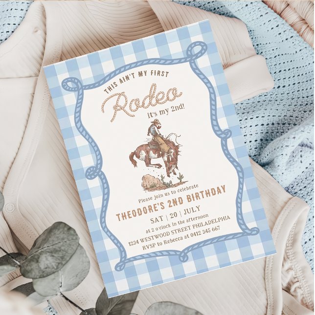 This Ain't My First Rodeo Gingham  Inbjudningar (Skapare uppladdad)