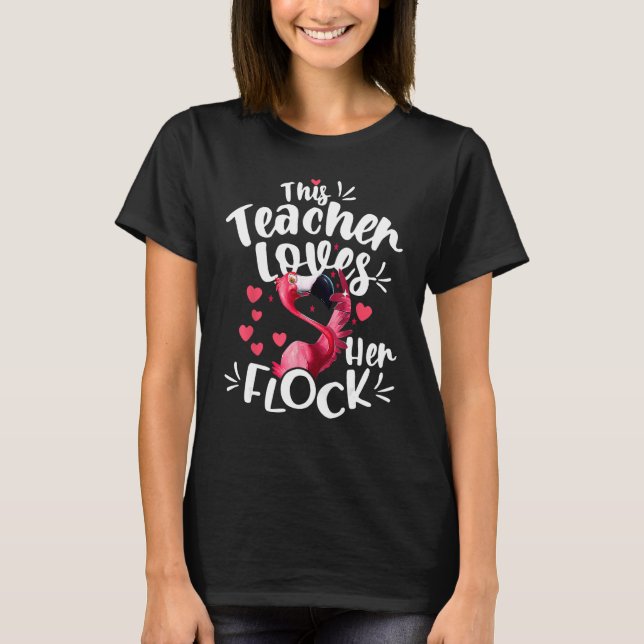This Assistant Principal Loves Her Flock Flamingo  T Shirt (Framsida)