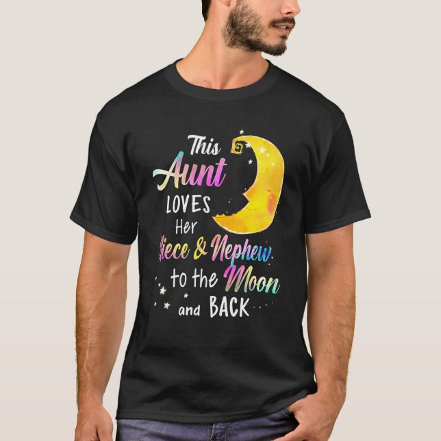 This Aunt Loves Her Niece and Nephew To T Shirt (Framsida)