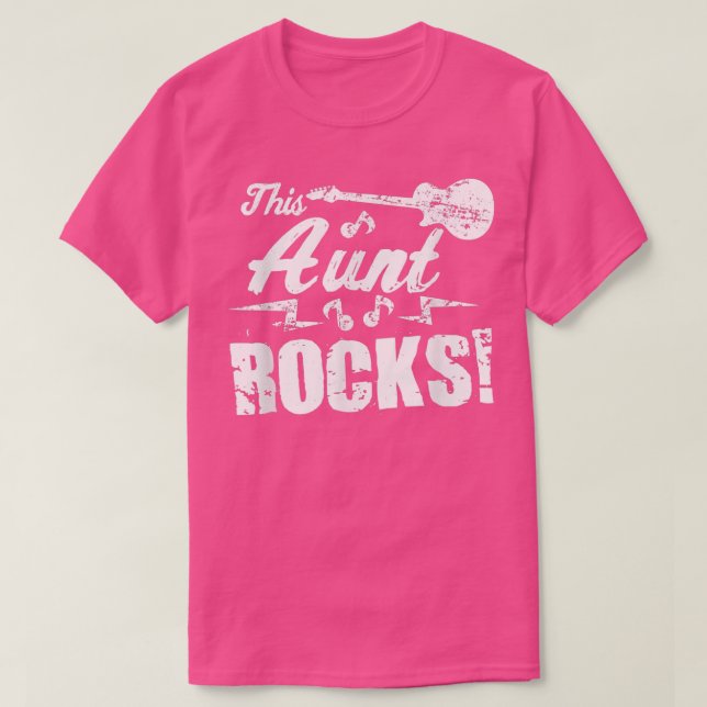 This Aunt Rocks T Guitar Rock n Roll Funny Tee 294 (Design framsida)