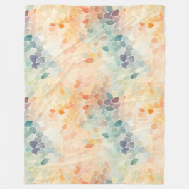 This blanket features a soft pastel abstract water fleecefilt